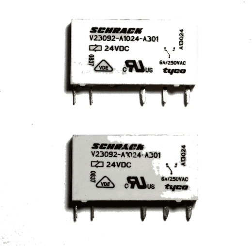 Two plug-in interposing relays with 24 V DC coils